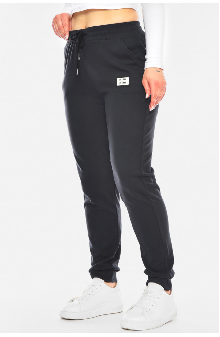 Штаны женские однотонные тёмно-серого цвета 200028L