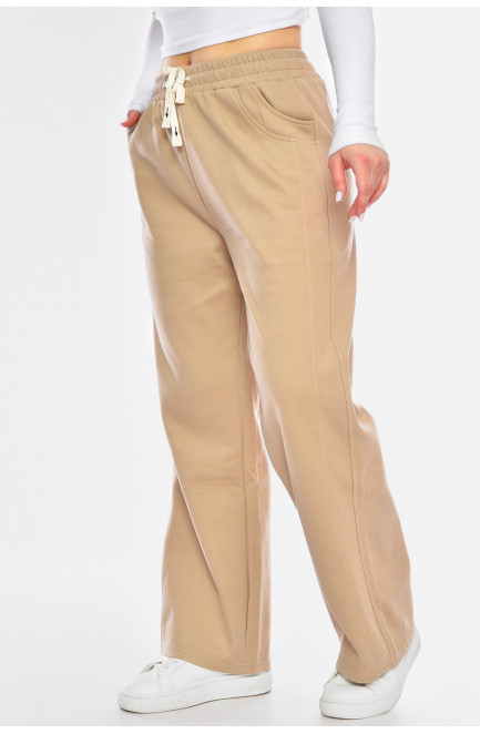 Штаны женские однотонные бежевого цвета 200341L
