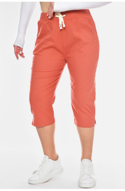 Бриджи женские однотонные терракотового цвета 200350L