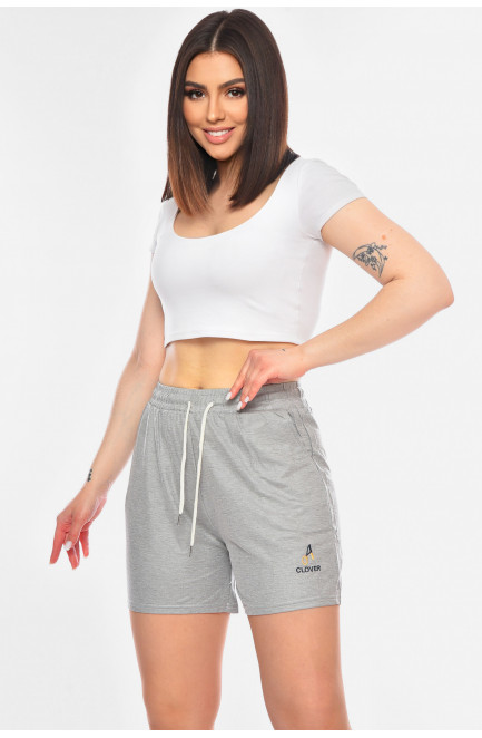 Шорты женские однотонные серого цвета 200941L