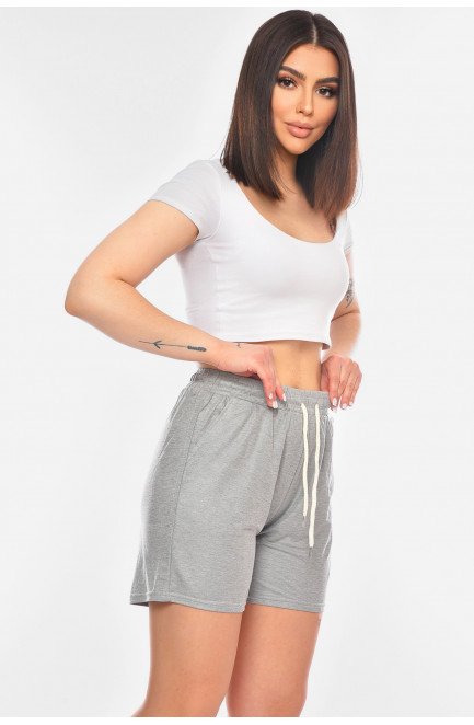 Шорты женские однотонные серого цвета 200941L