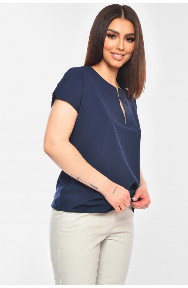 Блуза женская полубатальная тёмно-синего цвета 200973L