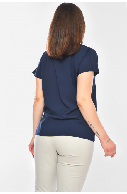 Блуза женская полубатальная тёмно-синего цвета 200973L