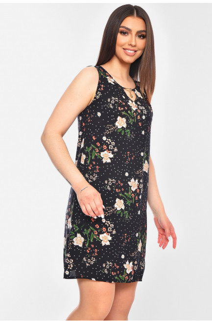 Сарафан женский черного цвета с принтом 201133L