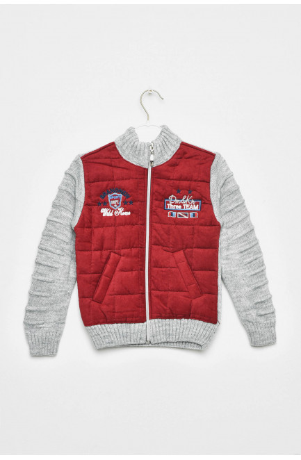 Кофта десткая для мальчика серо-бордового цвета 201410L