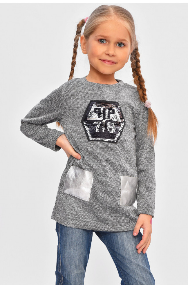 Кофта детская для девочки серого цвета 201593L