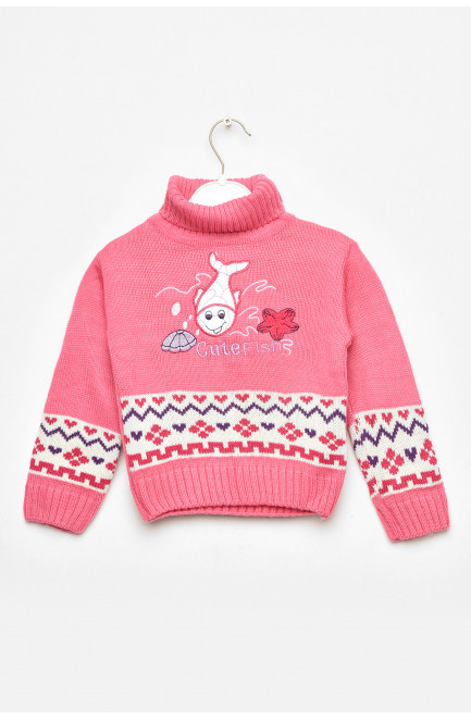 Свитер детский для девочки розового цвета 201620L