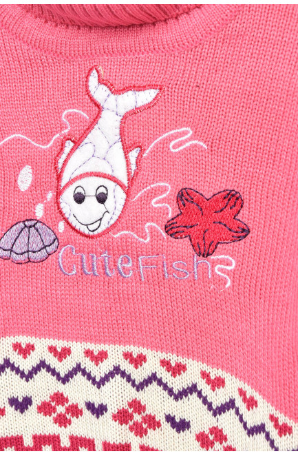Свитер детский для девочки розового цвета 201620L