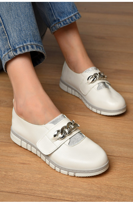 Мокасины женские белого цвета 202157L