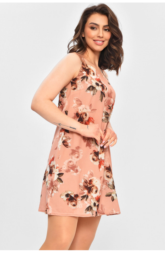 Сарафан женский пудрового цвета с принтом 202199L