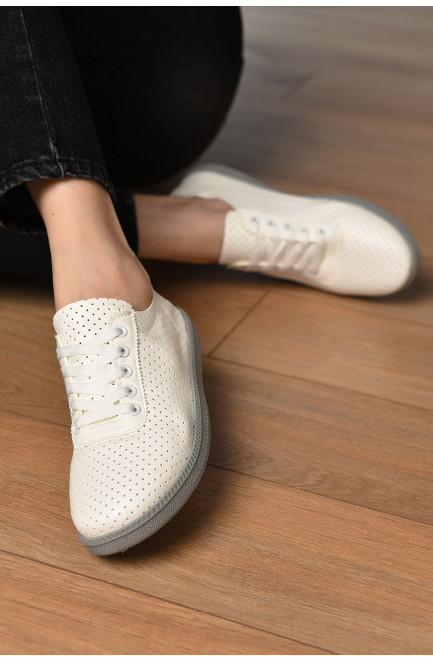 Мокасины женские белого цвета 202468L