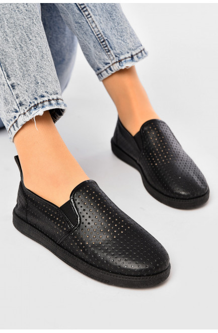 Мокасины женские черного цвета 202476L