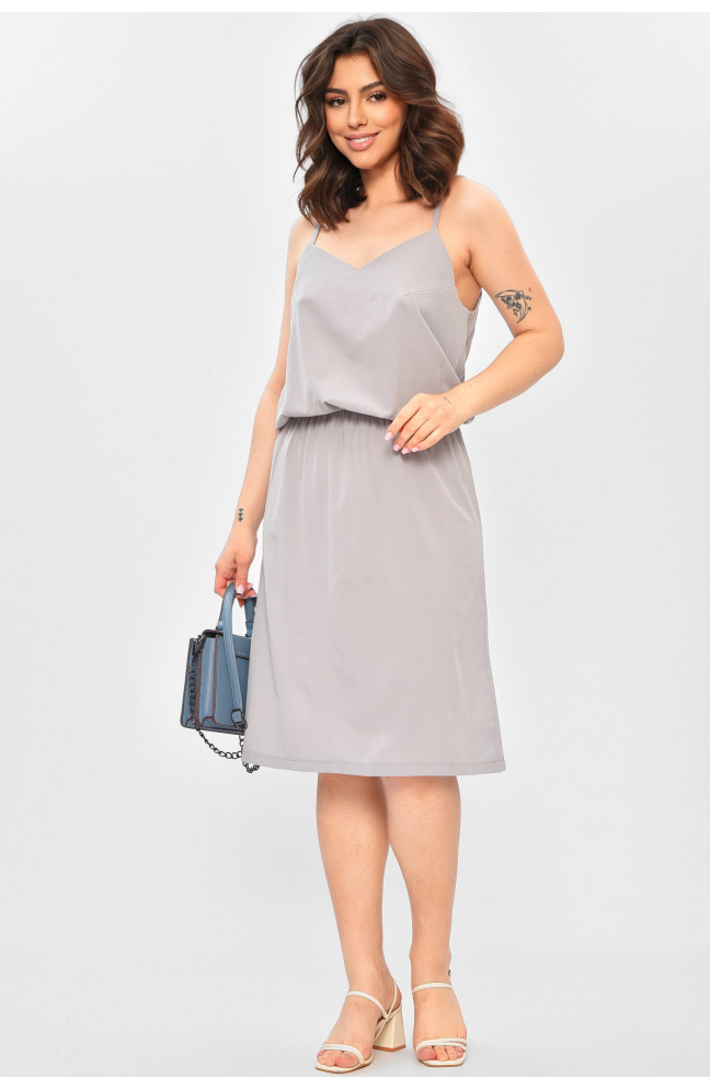 Сарафан женский однотонный серого цвета 202600L