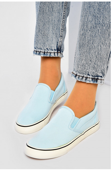 Мокасины женские голубого цвета 202822L