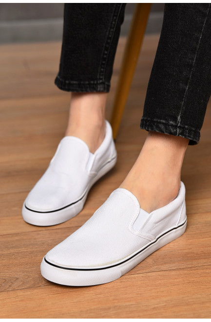 Мокасины женские белого цвета 202824L