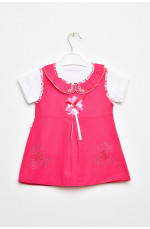 Сарафан+футболка детские для девочки малинового цвета 203140L
