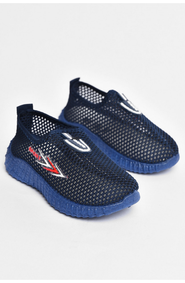 Мокасины детские темно-синього цвета текстиль 203167L