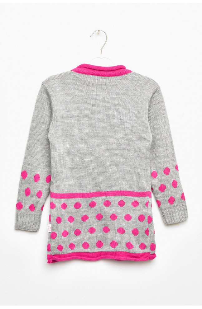 Туника детская для девочки серого цвета с принтом 203373L