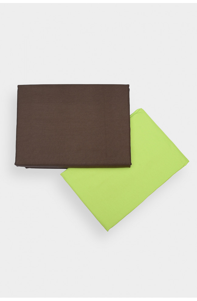 Комплект постельного белья коричневый с салатовым  полуторный 203570L