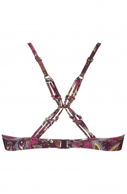 Купальник женский верх бордового цвета с принтом 203597L