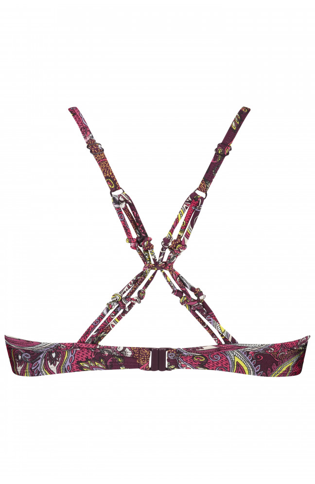 Купальник женский верх бордового цвета с принтом 203597L