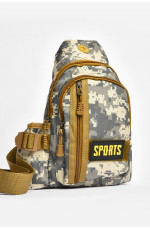 Сумка мужская через плечо текстиль серого цвета с принтом 203623L