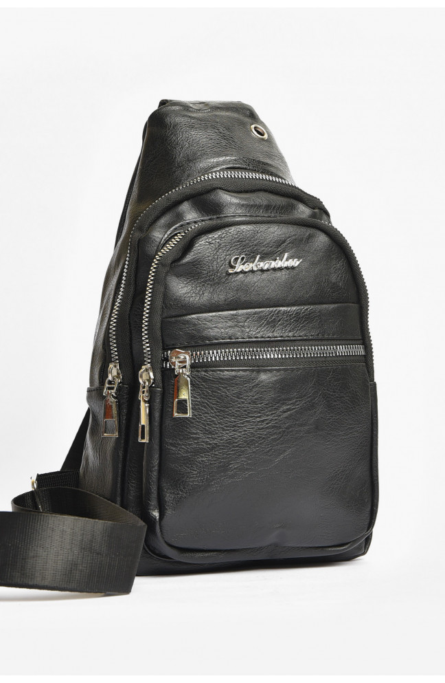 Сумка мужская через плечо из экокожи черного цвета 203638L