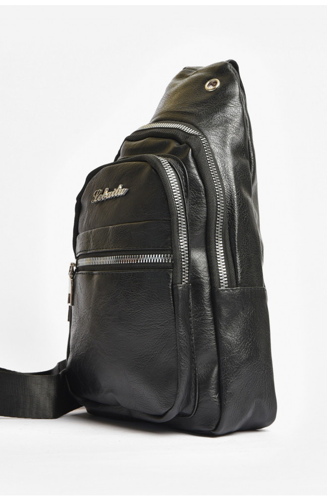 Сумка мужская через плечо из экокожи черного цвета 203638L