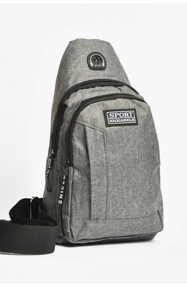 Сумка мужская через плечо текстиль серого цвета 203649L