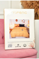 Комплект постельного белья бежево-горчичного цвета полуторный 204088L