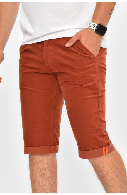 Бриджи мужские микровельветовые терракотового цвета 204448L