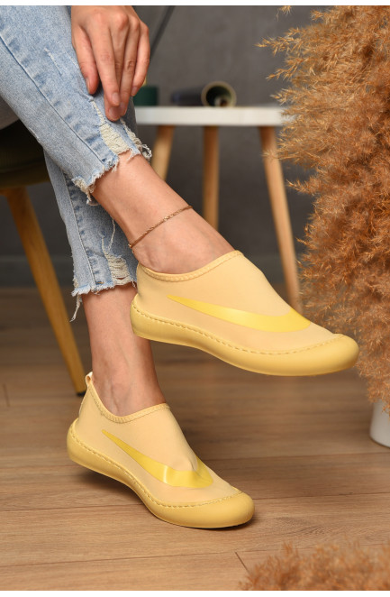 Мокасины женские желтого цвета 204541L
