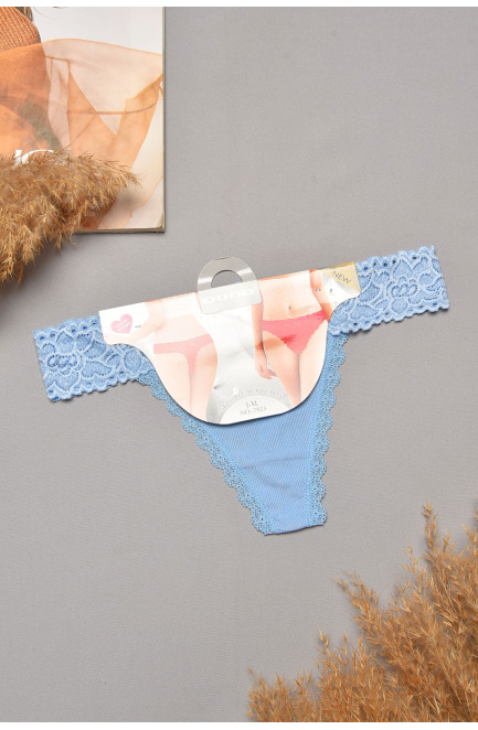 Стринги женские однотонные голубого цвета 204783L