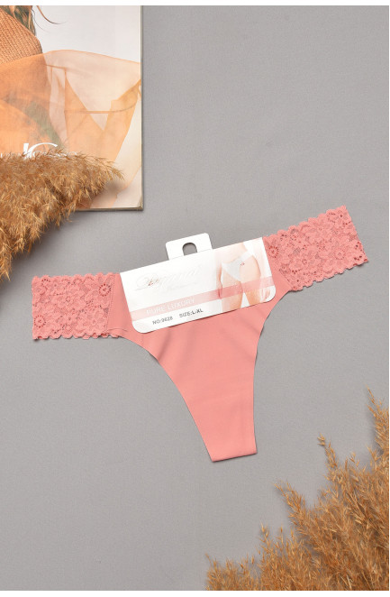 Стринги женские однотонные розового цвета 204830L
