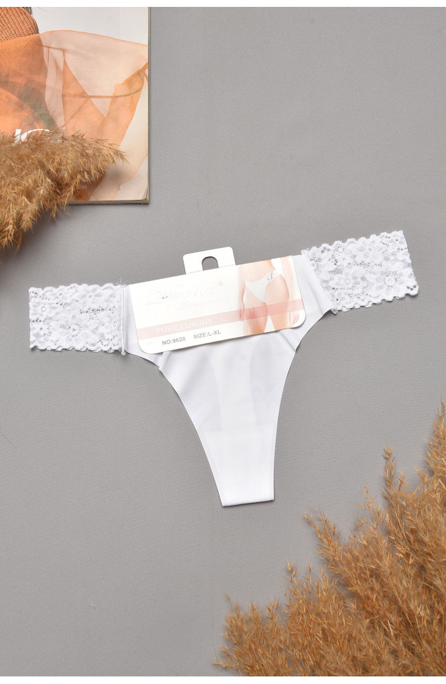Стринги женские однотонные белого цвета 204831L