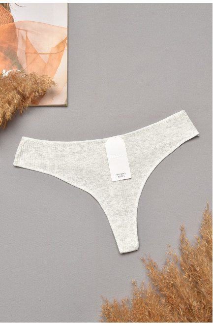 Стринги женские однотонные светло-серого цвета 204860L