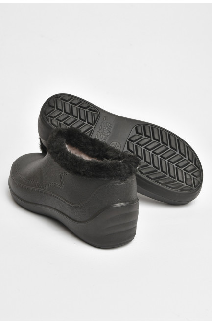 Галоши мужские на меху черного цвета 205075L