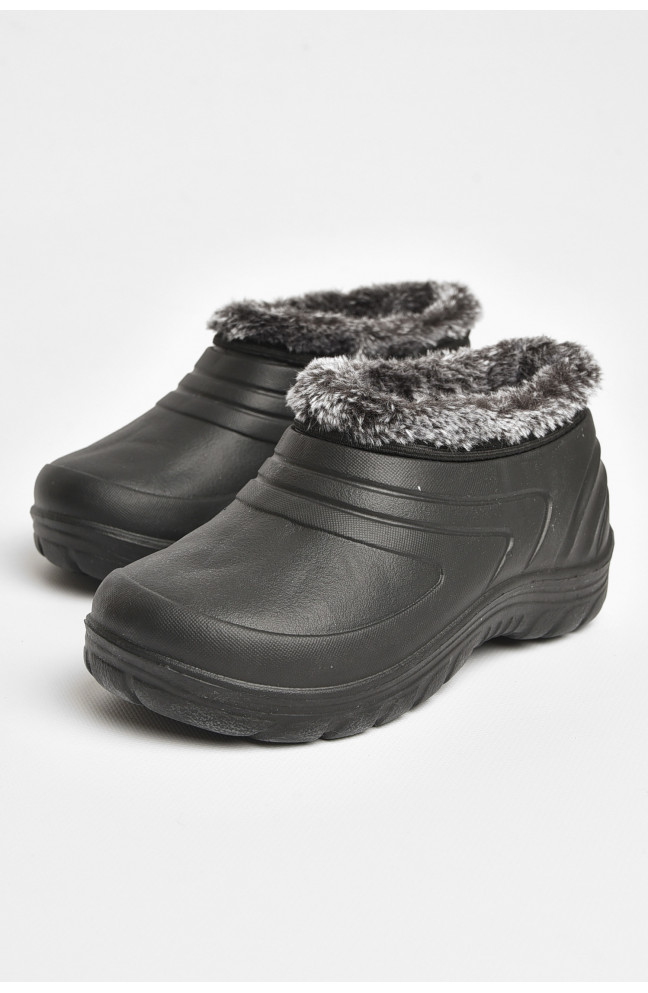 Калоши детские на меху черного цвета 205091L