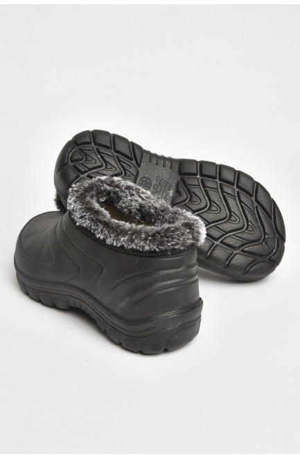 Калоши детские на меху черного цвета 205091L