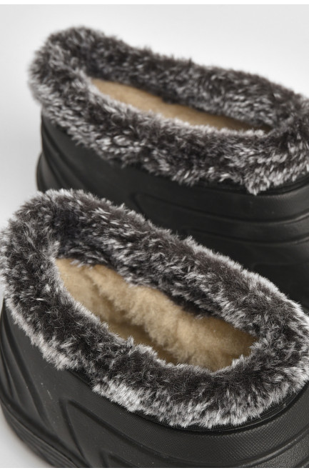 Калоши детские на меху черного цвета 205091L
