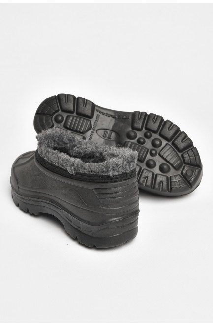 Калоши детские на флисе черного цвета 205293L
