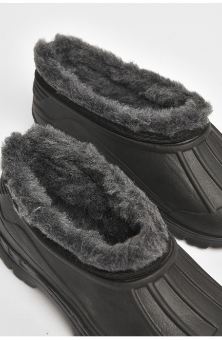 Калоши детские на флисе черного цвета 205293L