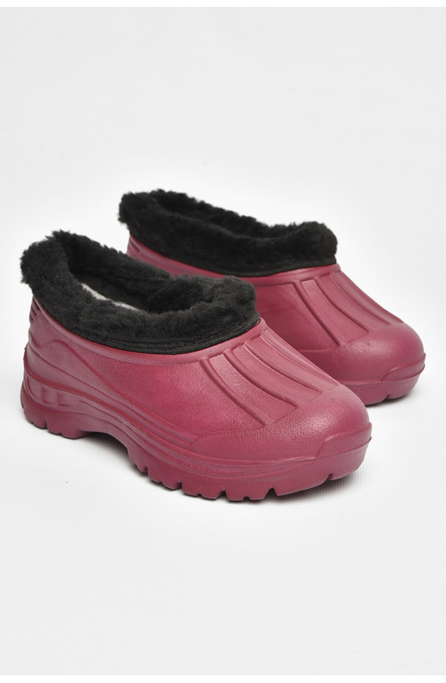 Калоши детские на флисе бордового цвета 205317L
