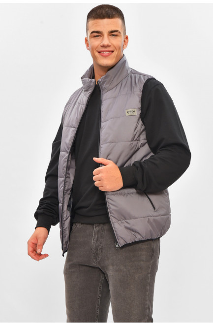 Жилетка мужская демисезонная серого цвета 205484L