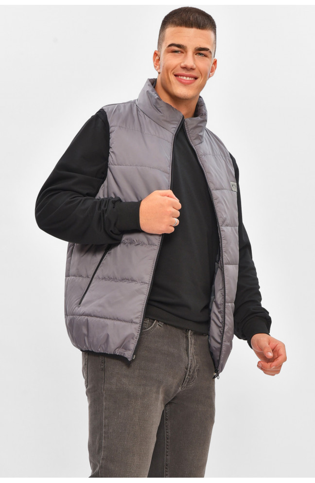 Жилетка мужская демисезонная серого цвета 205484L