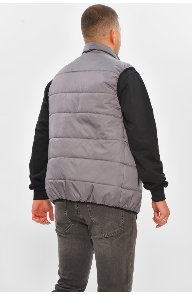 Жилетка мужская демисезонная серого цвета 205484L