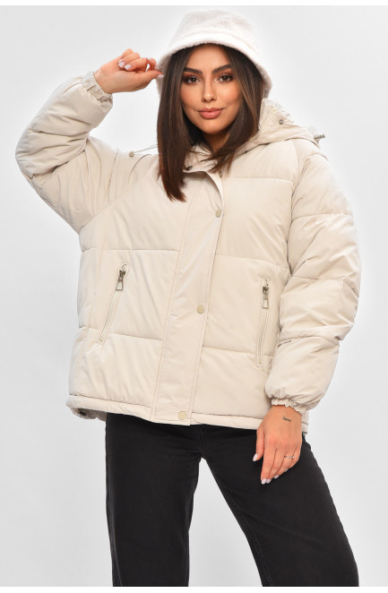 Куртка женская демисезонная молочного цвета 205643L
