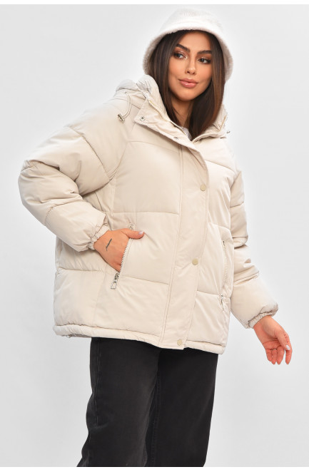 Куртка женская демисезонная молочного цвета 205643L Куртка женская демисезонная молочного цвета 205643L