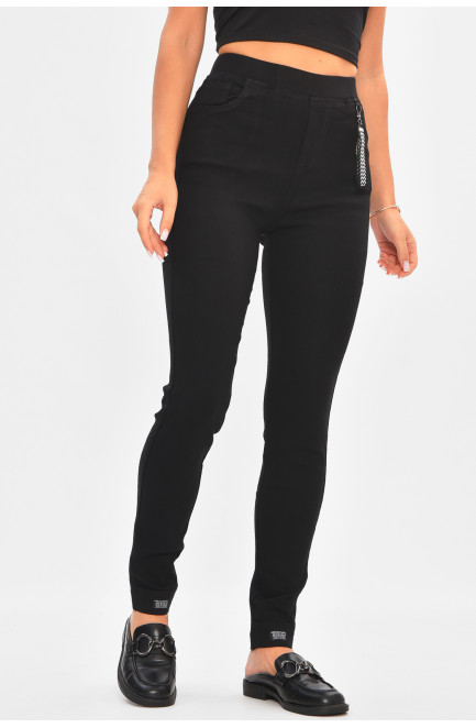 Джинсы женские скинни однотонные черного цвета 205655L
