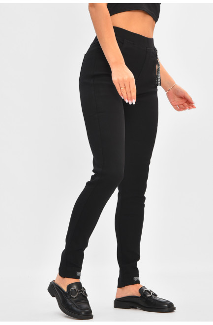 Джинсы женские скинни однотонные черного цвета 205655L